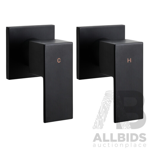 Brass Shower Mixer Head Hot and Cold Bathroom Tap Mat Black - Brand New - Free Shipping