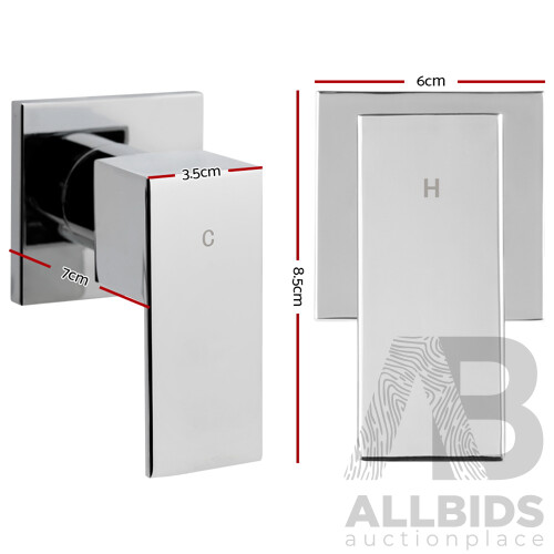 Brass Shower Mixer Head Hot and Cold Bathroom Tap Chrome