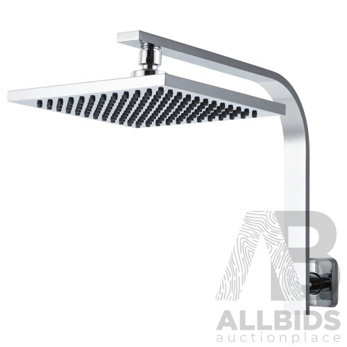 8 Rain Shower Head Set Bathroom Gooseneck Square Faucet High Pressure Hand Held