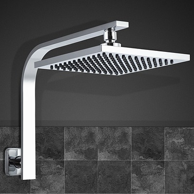 8 Rain Shower Head Set Bathroom Gooseneck Square Faucet High Pressure Hand Held