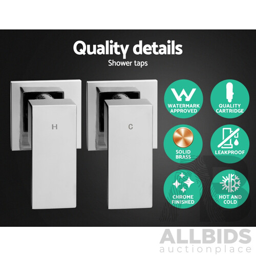 8 Rain Shower Head Set Bathroom Gooseneck Square Taps Hand Held High Pressure DIY