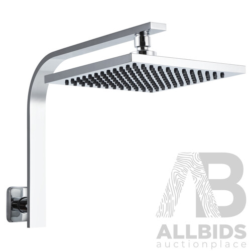 8 Rain Shower Head Set Bathroom Gooseneck Square Faucet High Pressure Hand Held