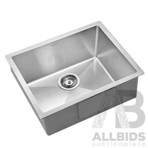 540x440mm Stainless Steel Kitchen Laundry Sink Single Bowl Nano Silver