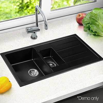 1000 x 500mm Granite Double Sink - Black - Brand New - Free Shipping