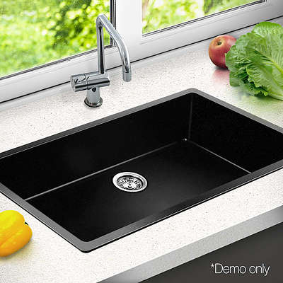 790 x 450mm Granite Double Sink - Black - Brand New - Free Shipping