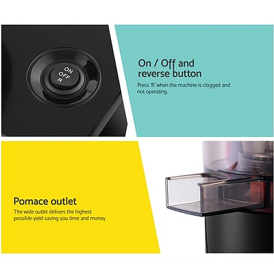 Cold Press Slow Juicer Black - Brand New - Free Shipping