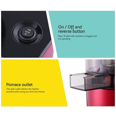 Cold Press Slow Juicer Red - Brand New - Free Shipping