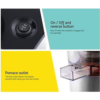 Cold Press Slow Juicer Silver - Brand New - Free Shipping