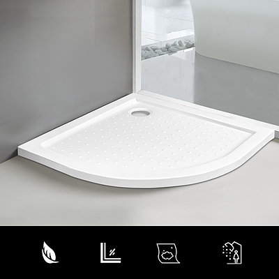 Shower Base Bathroom Over Tray Acrylic ABS Curved 900x900mm White
