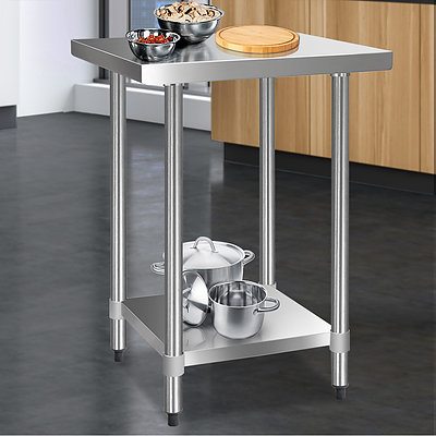 610 x 610m Commercial Stainless Steel Kitchen Bench