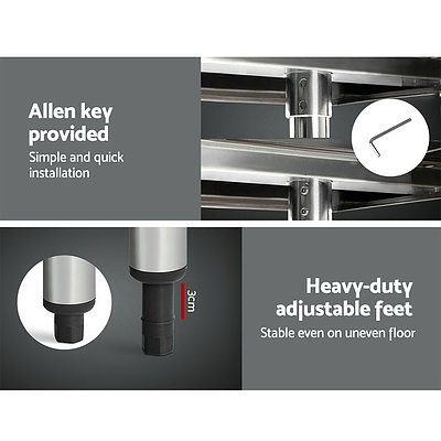 610 x 1219mm Commercial Stainless Steel Kitchen Bench - Brand New - Free Shipping