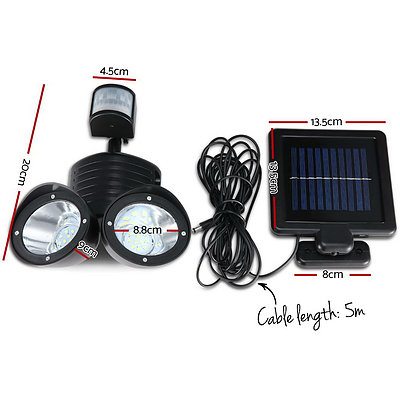 22 LED Solar Powered Dual Flood Lamp - Free Shipping