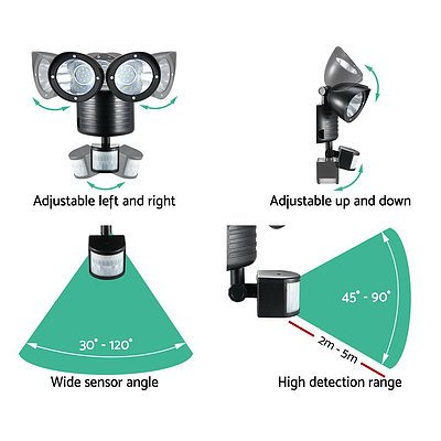 22 LED Solar Powered Dual Flood Lamp - Free Shipping