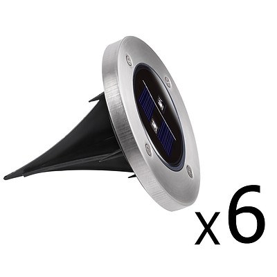 Set of 6 LED Solar Powered Garden Ground Light - Free Shipping