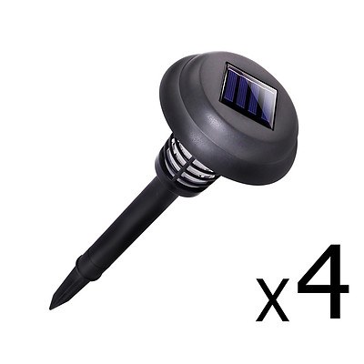 Set of 4 LED Solar Powered Bug Zapper Garden Light - Free Shipping