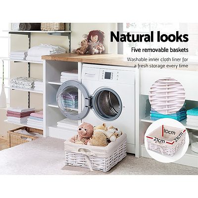 5 Basket Storage Drawers - White - Brand New - Free Shipping