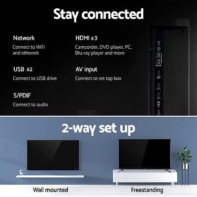 Smart LED TV 43 Inch 43 4K UHD HDR LCD Slim Thin Screen Netflix YouTube