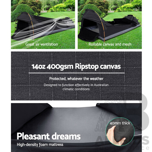 Camping Swags Single Biker Swag Grey Ripstop Canvas - Brand New - Free Shipping