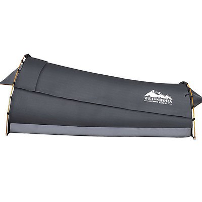 Double Swag Camping Swags Canvas Tent Deluxe Dark Grey Large Bag - Brand New - Free Shipping