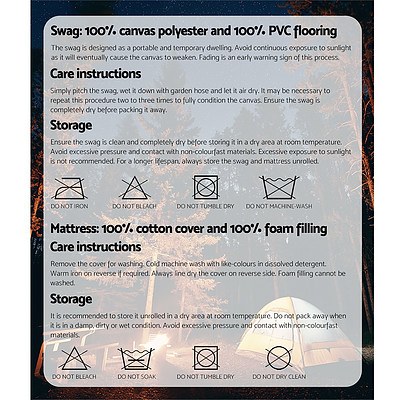 Double Swag Camping Swags Canvas Tent Deluxe Dark Grey Large Bag - Brand New - Free Shipping