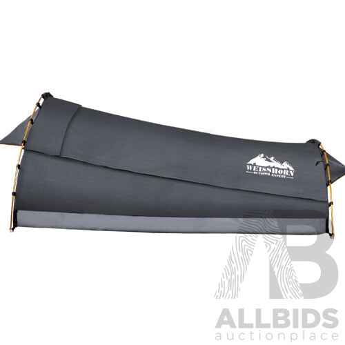 Camping Swags King Single Swag Canvas Tent Deluxe Dark Grey Large - Brand New - Free Shipping