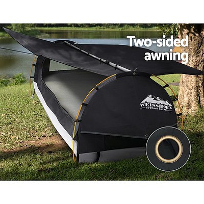 Swag King Single Camping Swags Canvas Free Standing Dome Tent Dark Grey with 7CM Mattress - Brand New - Free Shipping