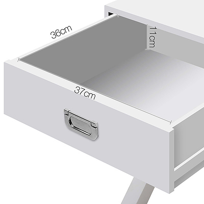 White Timber Bedside Side Table - RRP: $298.17 - Free Shipping