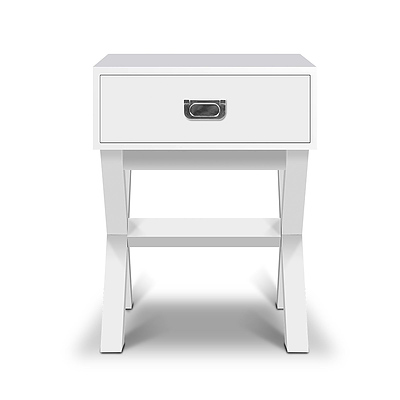 White Timber Bedside Side Table - RRP: $298.17 - Free Shipping
