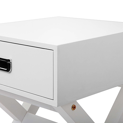 White Timber Bedside Side Table - RRP: $298.17 - Free Shipping