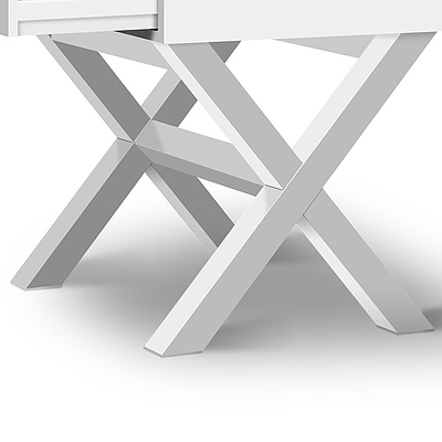 White Timber Bedside Side Table - RRP: $298.17 - Free Shipping