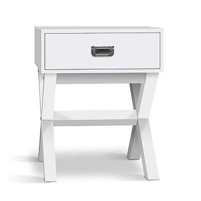 White Timber Bedside Side Table - RRP: $298.17 - Free Shipping