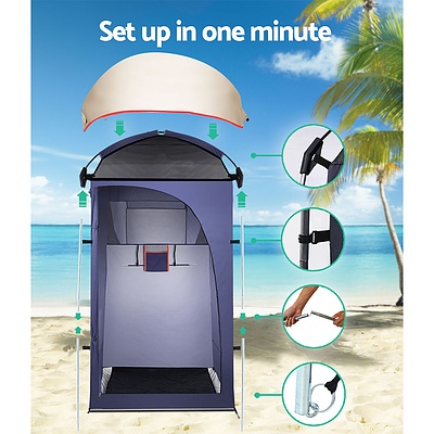 Camping Shower Tent Outdoor Portable Changing Room Toilet Ensuite Navy - Brand New - Free Shipping
