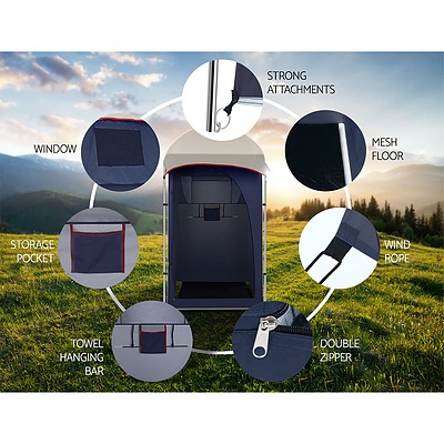 Camping Shower Tent Outdoor Portable Changing Room Toilet Ensuite Navy - Brand New - Free Shipping