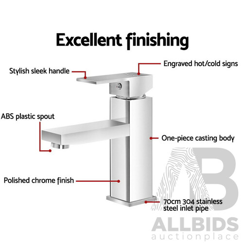 Basin Mixer Tap Faucet Bathroom Vanity Counter Top Standard Brass Silver - Brand New - Free Shipping