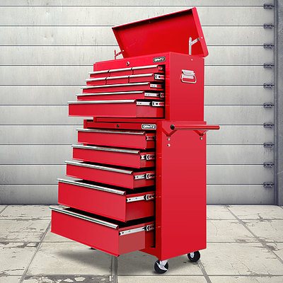 14 Drawers Toolbox Chest Cabinet Mechanic Trolley Garage Tool Storage Box - Brand New - Free Shipping