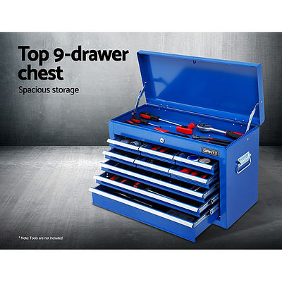 Tool Chest and Trolley Box Cabinet 16 Drawers Cart Garage Storage Blue - Brand New - Free Shipping