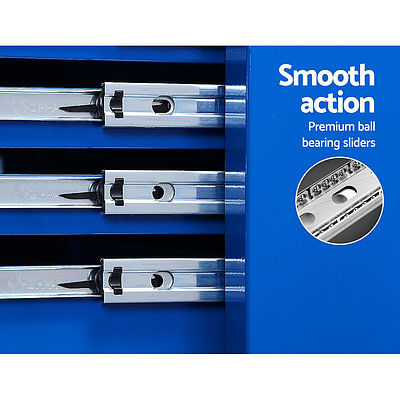 Tool Chest and Trolley Box Cabinet 16 Drawers Cart Garage Storage Blue - Brand New - Free Shipping