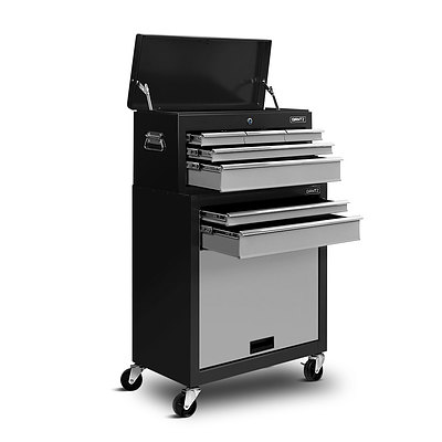 7 Drawer Tool Box Cabinet Chest Storage Garage Toolbox Organiser Set Black and Grey - Brand New - Free Shipping