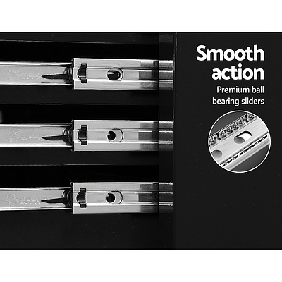 Tool Chest and Trolley Box Cabinet 7 Drawers Cart Garage Storage Black - Brand New - Free Shipping