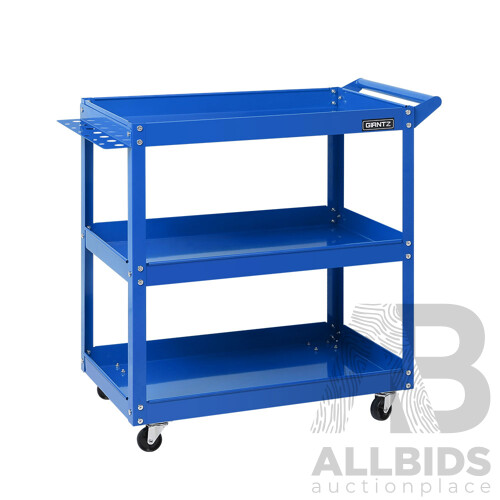 Tool Cart 3 Tier Parts Steel Trolley Mechanic Storage Organizer Blue - Brand New - Free Shipping