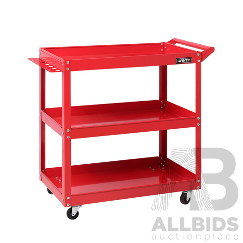 Tool Cart 3 Tier Parts Steel Trolley Mechanic Storage Organizer Red - Brand New - Free Shipping