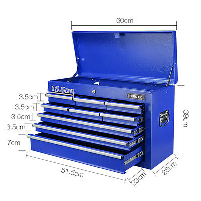 9 Drawer Mechanic Tool Box Storage Chest - Blue - Free Shipping