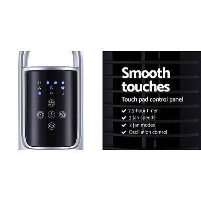 80cm 32 Tower Fan Bladeless Fans Oscillating with Remote Timer Silver