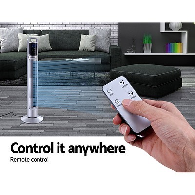 80cm 32 Tower Fan Bladeless Fans Oscillating with Remote Timer Silver