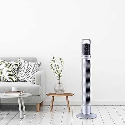 80cm 32 Tower Fan Bladeless Fans Oscillating with Remote Timer Silver