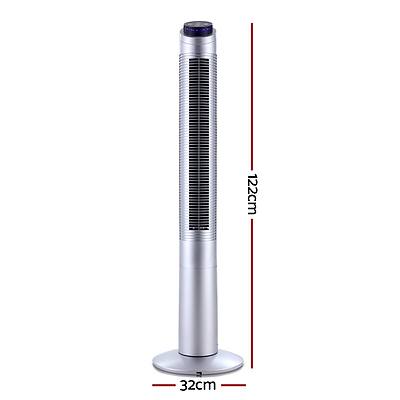122cm 48 Tower Fan Bladeless Fans Oscillating with Remote Timer Silver