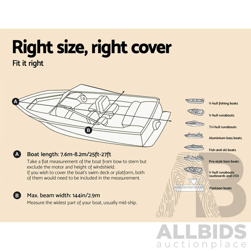 25 - 27ft Waterproof Boat Cover - Brand New - Free Shipping