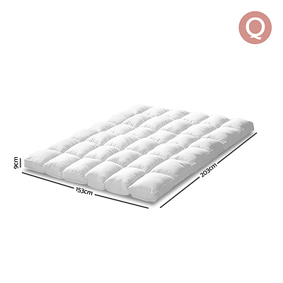 Queen Size Duck Feather Down Mattress Topper - Free Shipping