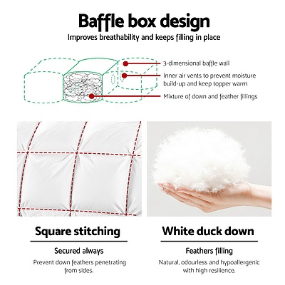 Double Size Duck Feather & Down Mattress Topper - Free Shipping