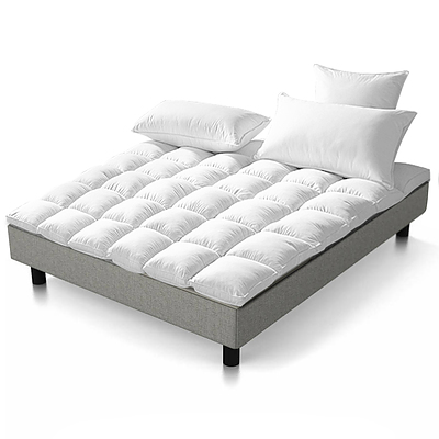 King Size Duck Feather & Down Mattress Topper - Free Shipping